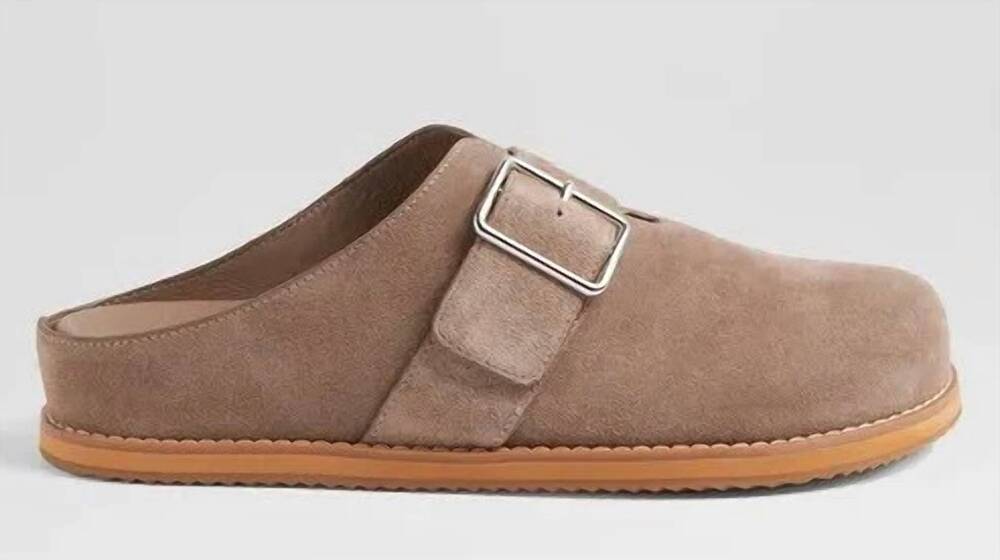 NEW ZIERA women's moris w flat shoes in dark taupe suede